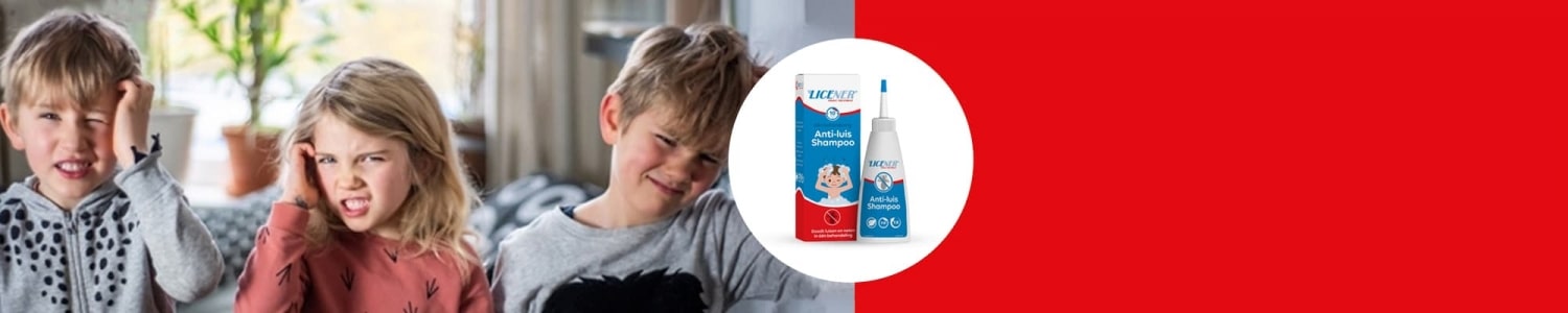 licener4 Banner licener: drie kinderen met jeuk aan het haar door luizen