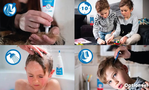 Behandel stappen liceer: STAP 1: Breng Licener aan op droog haar. Masseer de shampoo goed in om al het haar vanaf de hoofdhuid tot in de puntjes te bedekken. STAP 2: Laat 10 minuten intrekken. STAP 3: Spoel de anti-luisshampoo uit met lauwwarm water. Het is niet nodig om het haar na te wassen met normale shampoo. STAP 4 (OPTIONEEL): Na de behandeling kunnen er soms luisrestanten in het haar blijven kleven. In dit geval kunt u ervoor kiezen om de dode luizen en neten uit het haar te kammen met een luizenkam.